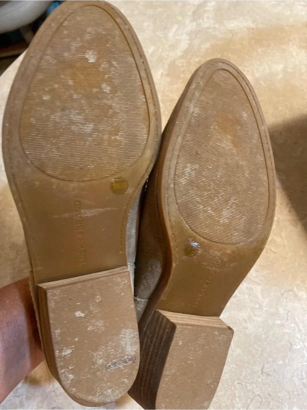 Lucky Brand  Women’s Beige Suede Ankle  Boots